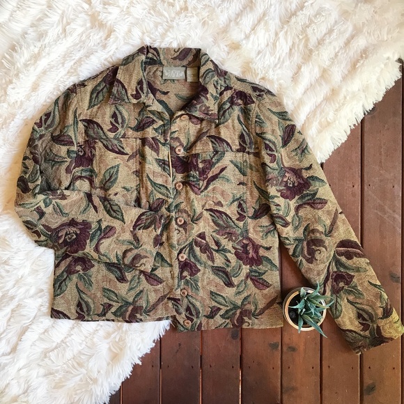 floral tapestry coat